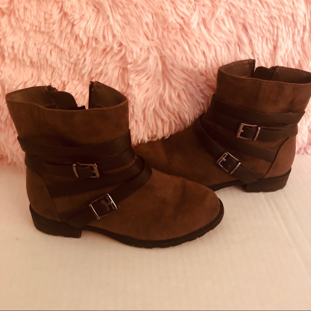 Brown Ankle Cowgirl boots by Liv and Maddy
